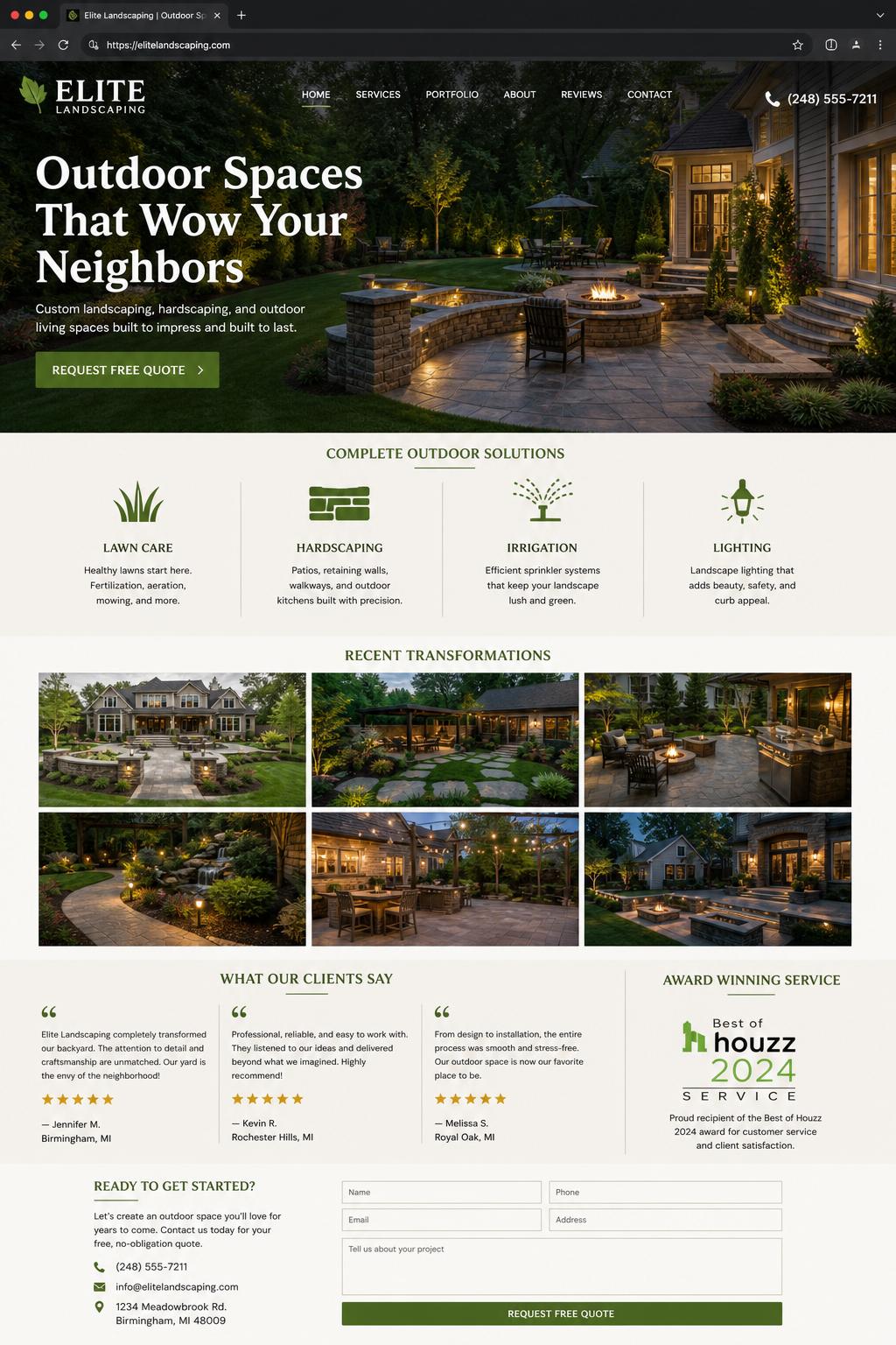 Landscaping Company Mockup website mockup